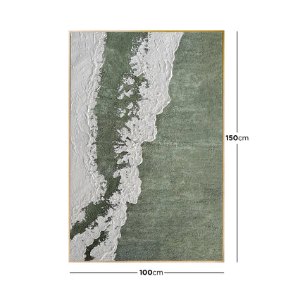 Dimensions of Serene Modern Abstract Textured Wall Art: 100x150cm, showcasing its rectangular size, perfect for a calming focal point in various room settings.