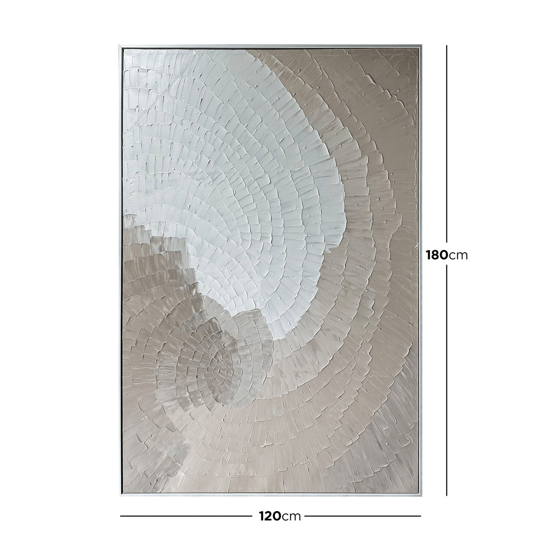 Dimensions of Zendaya Textured Wall Art: 120x180cm, depicting its large rectangular size, designed to make a bold statement in spacious rooms.