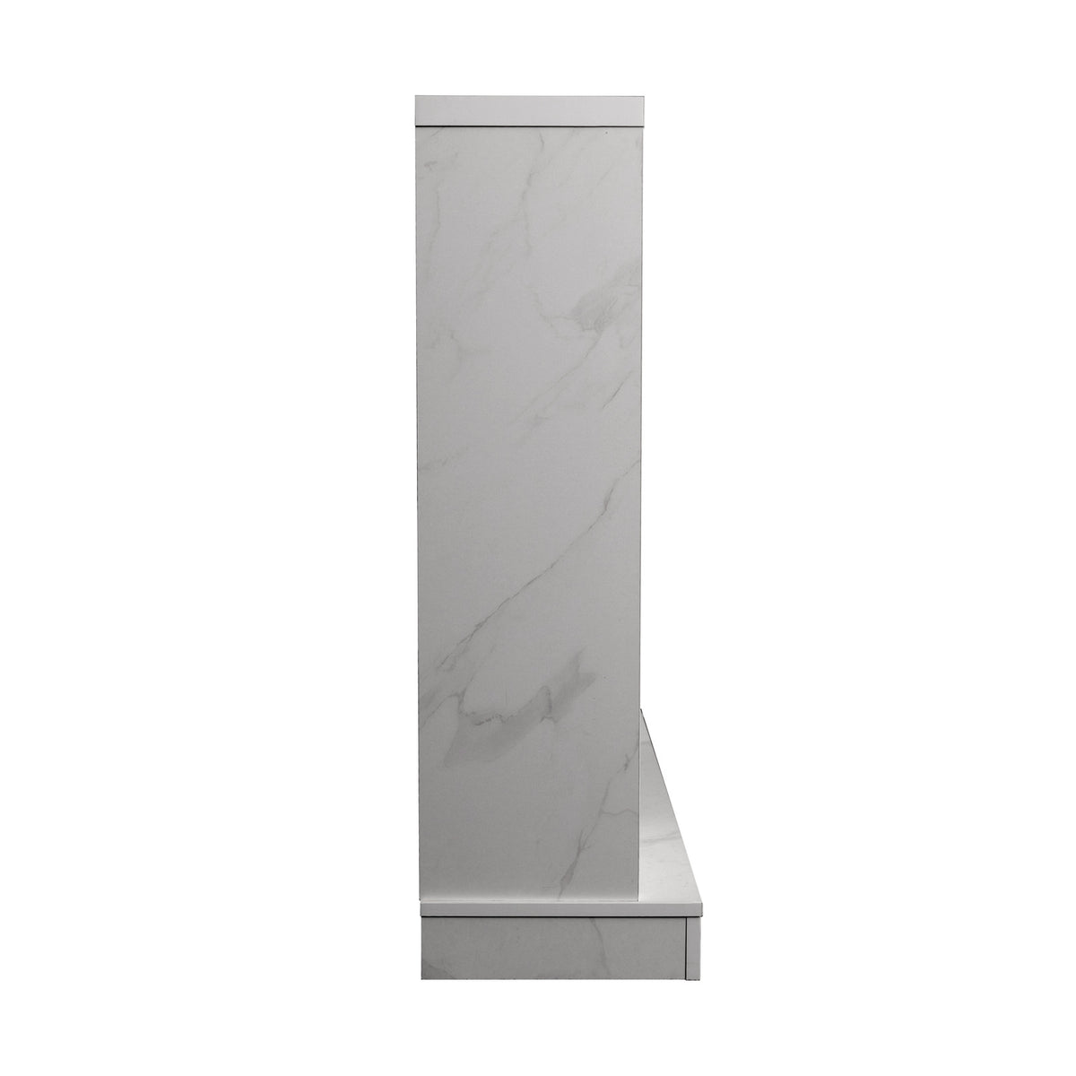 Side View of Armidale 132cm 1600W Electric Fireplace with Mantel White Marble