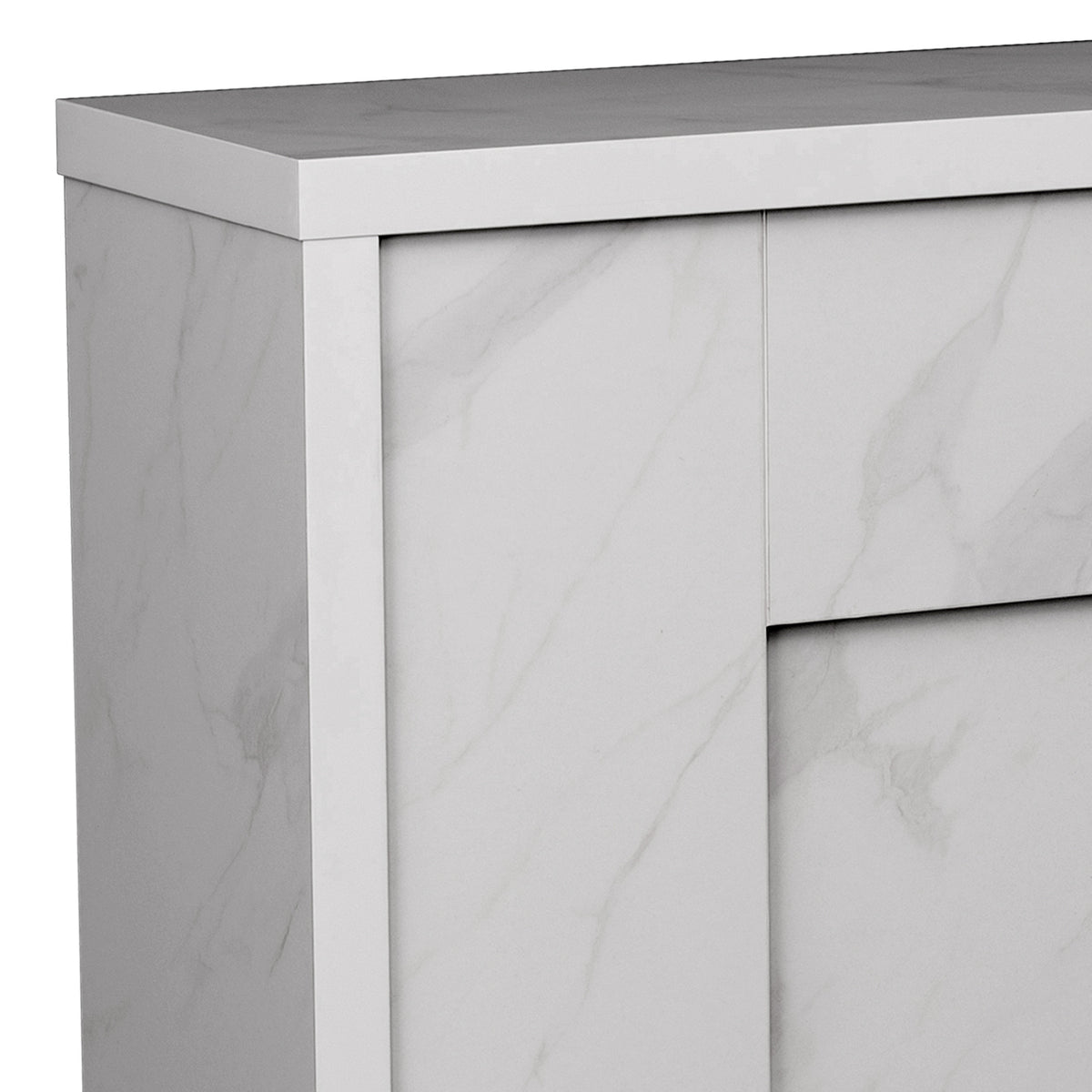 Close up View of Armidale 132cm 1600W Electric Fireplace with Mantel White Marble