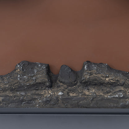 Close-up decorative logs of Armidale 132cm 1600W Electric Fireplace with Mantel - White