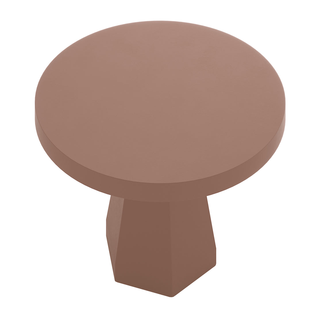 Apollo 120cm Outdoor Concrete Dining Table in Mocha Mousse with round top and sculptural pedestal base