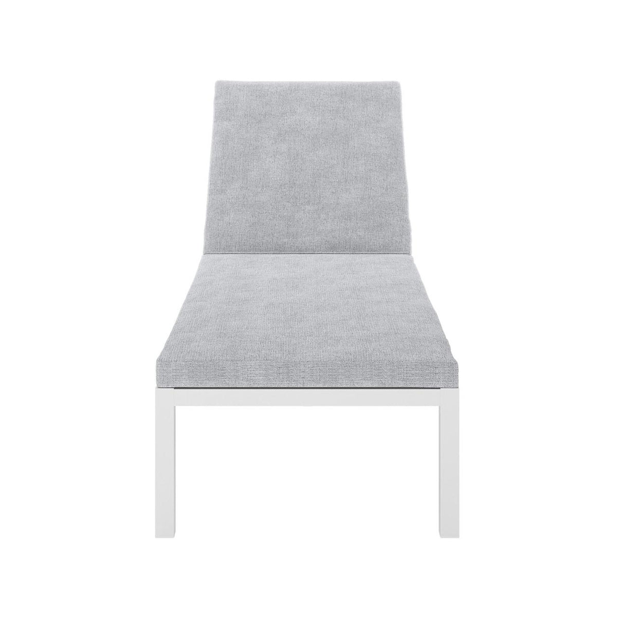 Bahiya Aluminium Outdoor Sunbed with Cushion, showcasing its sleek aluminium frame and comfortable cushion, highlighting the sunbed's modern design and sturdy construction.