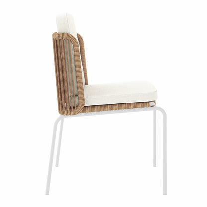 Craigie Premium 6-Seater Outdoor Dining Set, highlighting the wicker armrest of a chair, emphasizing the durable and elegant design suitable for outdoor spaces.