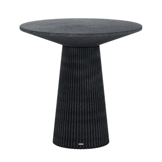 Darien 80cm Round Concrete Bistro Table in Grey Marble with fluted base and smooth, rounded top