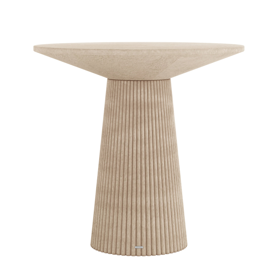 Darien 80cm Round Concrete Bistro Table in Ivory with fluted pedestal base and smooth top