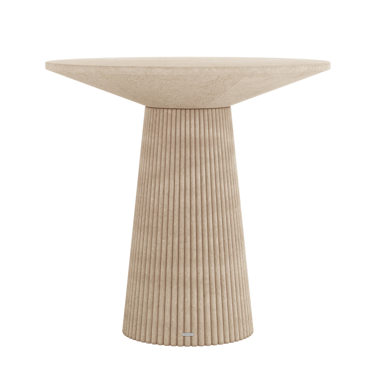 Darien 80cm Round Concrete Bistro Table in Ivory with fluted pedestal base and smooth top