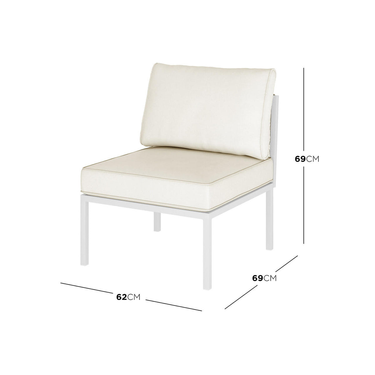 Hulupo 4 Seater Aluminium Outdoor Sofa Set - Cream White