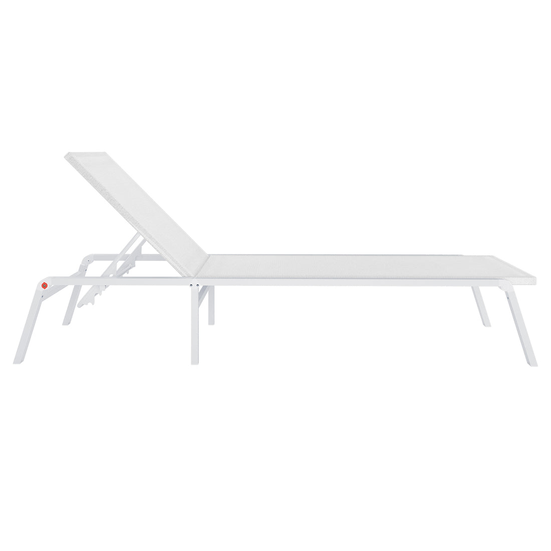 Jabari Textilene Aluminium Sunbed Set of 2 in Cream White, featuring adjustable reclining backrests and a durable mesh seating surface, perfect for outdoor relaxation and comfort.