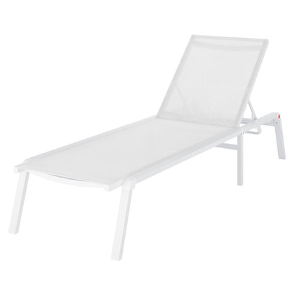 Jabari Outdoor Sun Loungers with Cushions Set of 2 in Cream White, featuring adjustable backrests and a robust aluminium frame, perfect for enhancing outdoor relaxation and comfort.