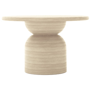 Krates 120cm Round Textured Outdoor Concrete Table in Beige
