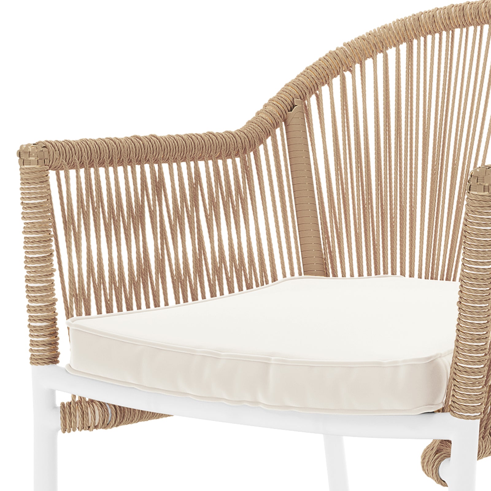 Krates & Mindanao 5pc Outdoor Concrete Dining Set features a round concrete table and PE wicker chairs, highlighting the sculptural design and durable materials for stylish outdoor dining.