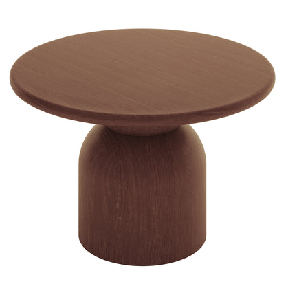 Krates 120cm Round Indoor/Outdoor Concrete Dining Table Chestnut, featuring a round, pedestal design with a smooth, modern surface suitable for four people, ideal for versatile indoor or outdoor settings.