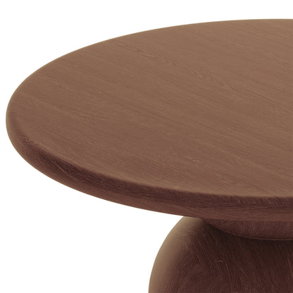 Close-up of the Krates 120cm Round Indoor/Outdoor Concrete Dining Table, showcasing its smooth, round surface and sturdy pedestal base, ideal for versatile indoor and outdoor dining settings.