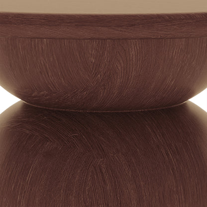 Krates 120cm Round Indoor/Outdoor Concrete Dining Table Chestnut, showcasing a sturdy, smooth round surface suitable for four, emphasizing its modern style and robust concrete-fiberglass blend construction.