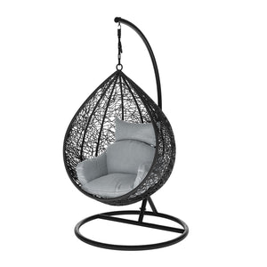 Marian Outdoor Large Hanging Egg Chair with Cushion in Black