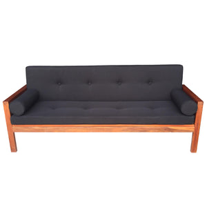 Luxo Meves Hardwood Outdoor Daybed Sofa & Cushion in Black