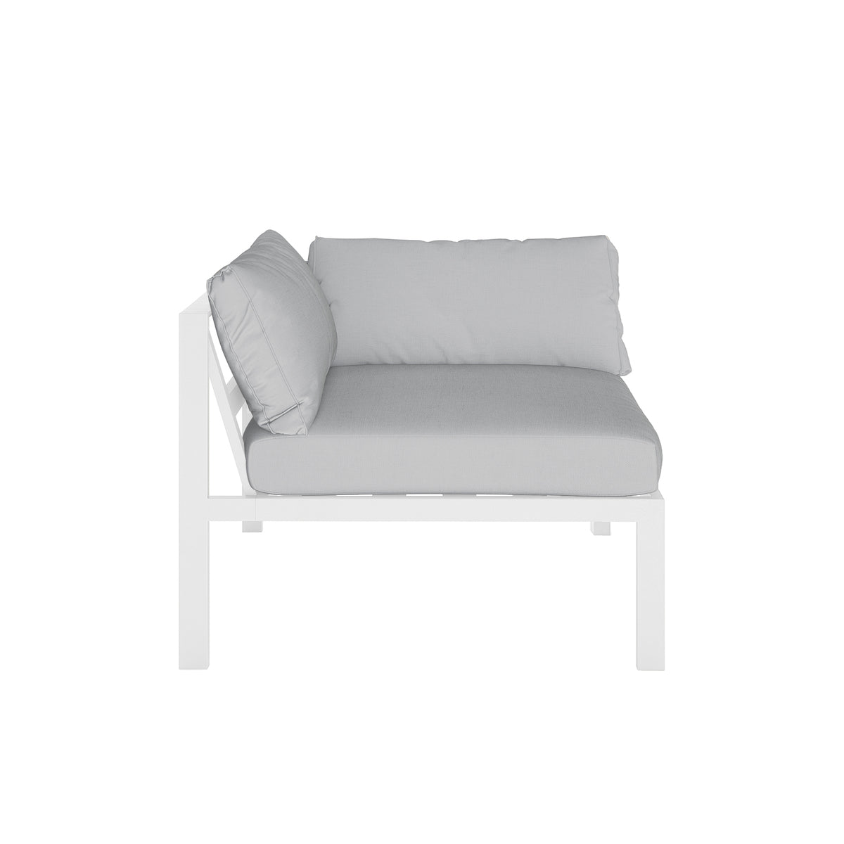 Close-up of the Moana 6-Seater Aluminium Outdoor Corner Sofa Lounge Set, showcasing its modular design with plush cushions on a sturdy frame, perfect for enhancing outdoor relaxation and entertaining.