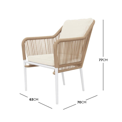 Navarre 4 Seater Aluminum Outdoor Sofa Set - Natural