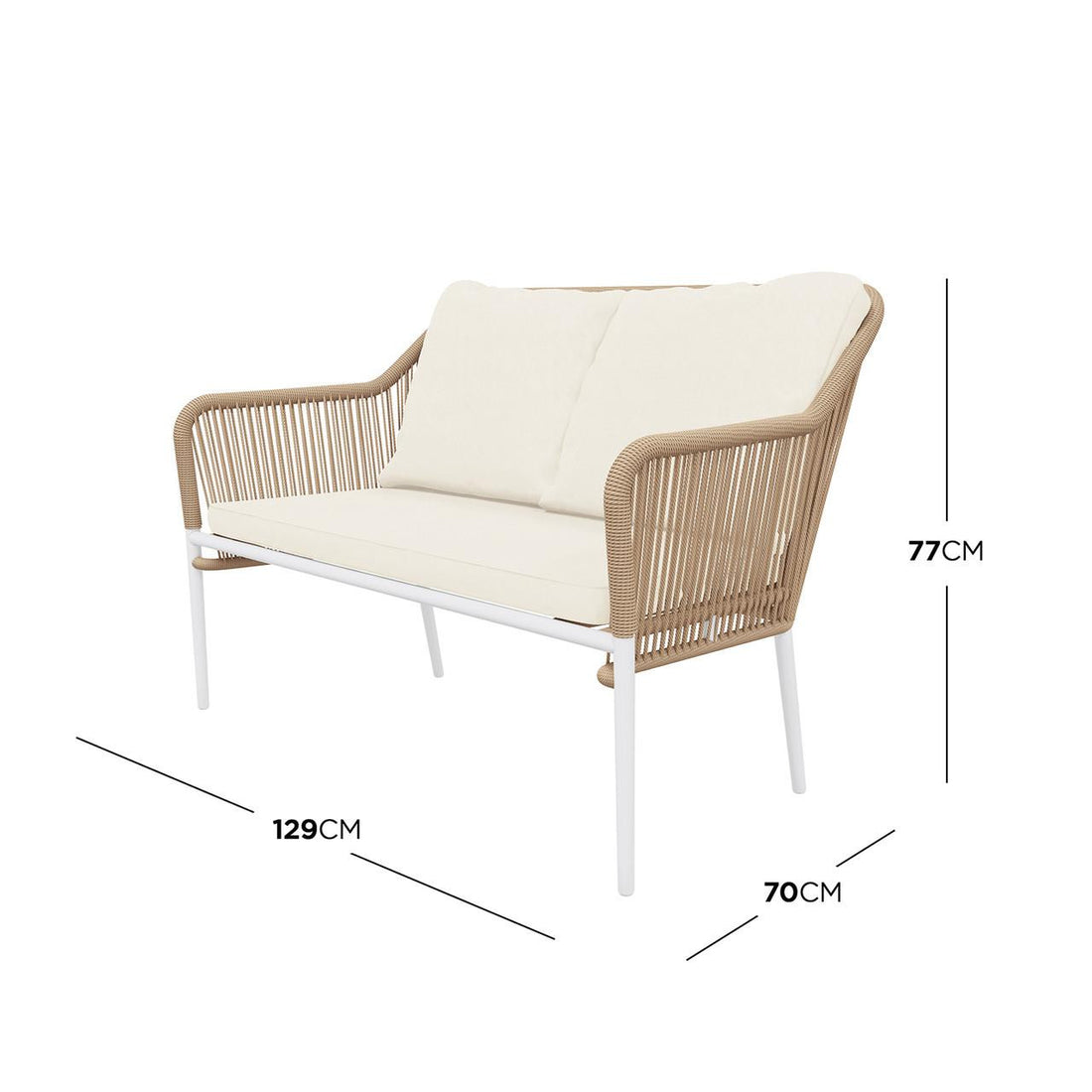Navarre 4 Seater Aluminum Outdoor Sofa Set - Natural