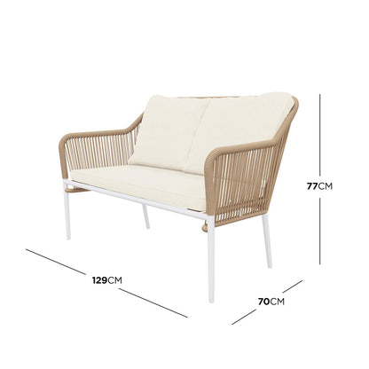 Navarre 4 Seater Aluminum Outdoor Sofa Set - Natural
