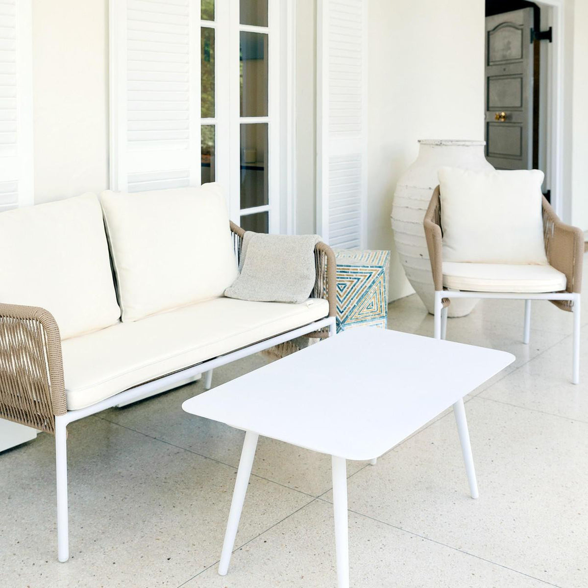 Navarre 4 Seater Aluminum Outdoor Sofa Set - Natural