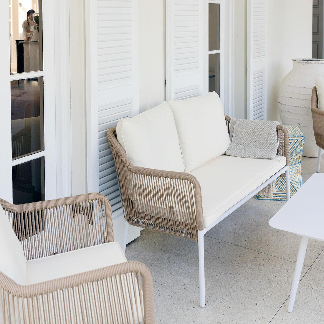 Navarre 4 Seater Aluminum Outdoor Sofa Set - Natural