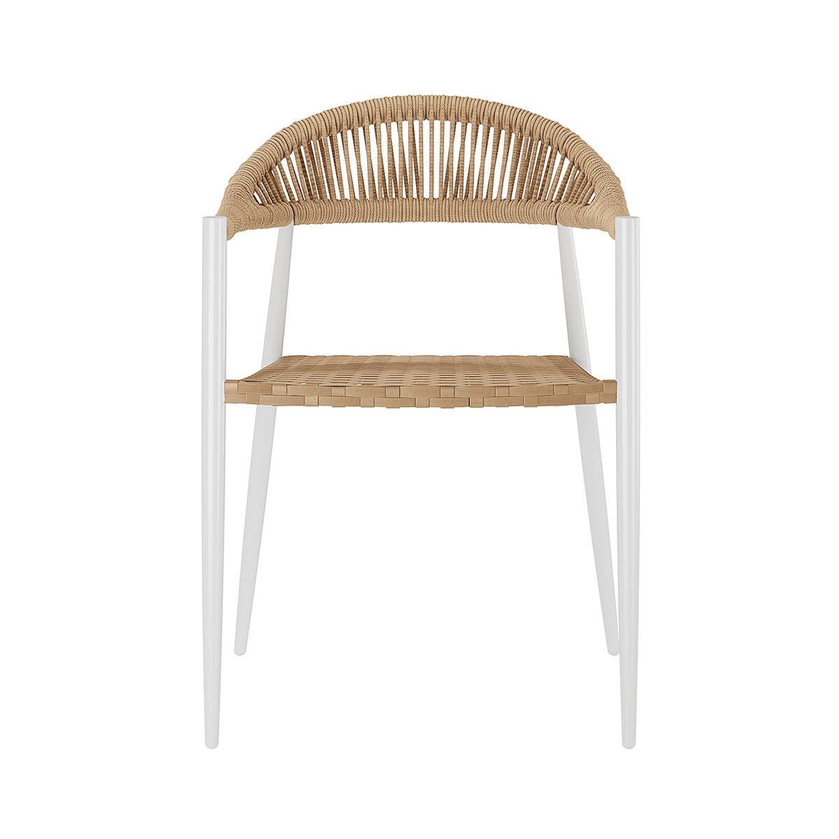 Close-up of a chair from the Nemma 6-Seater Aluminium Outdoor Dining Set, showcasing its sleek design, aluminium frame, and durable construction, ideal for outdoor dining and entertaining.