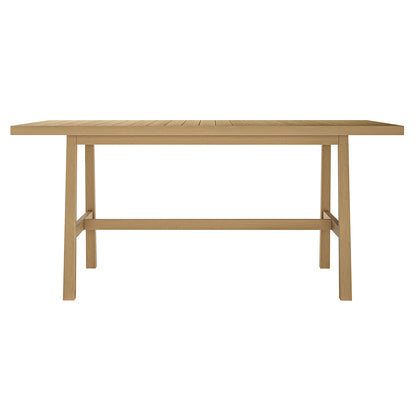 Pangee 6-Seater Timber Outdoor Dining Set Black, showcasing a close-up of its elegant, durable acacia wood construction with stylish Mediterranean design elements, ideal for alfresco dining and entertaining guests.