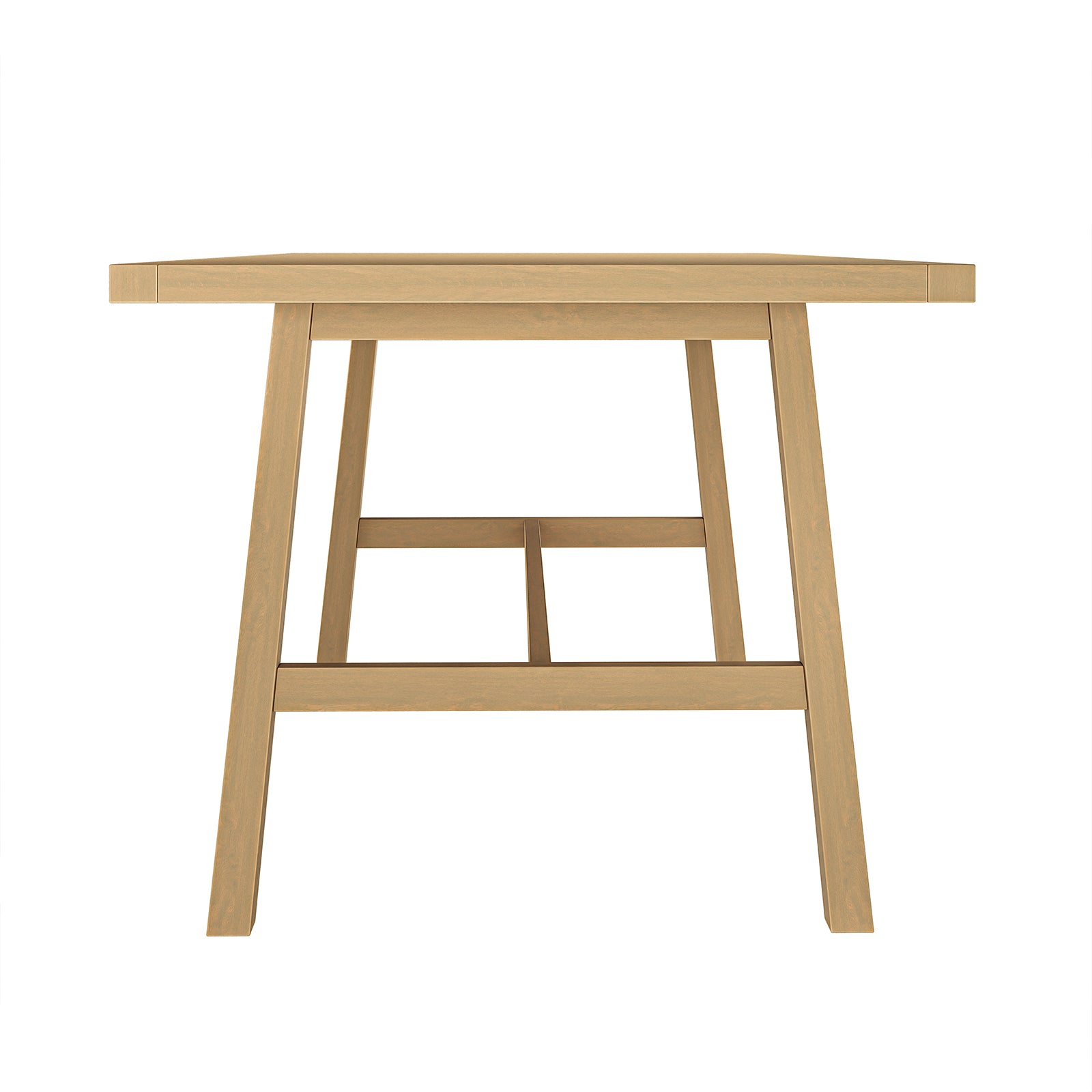 Close-up of the Pangee 6-Seater Timber Outdoor Dining Set showcasing its sleek wooden table surface and sturdy wooden frame, ideal for stylish Mediterranean-inspired outdoor dining.