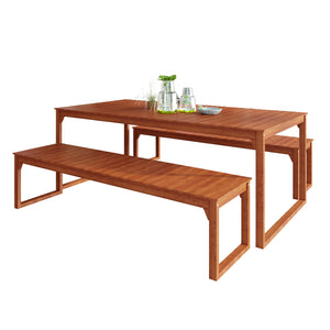 Trinity 8 Seater Hardwood Outdoor Dining Bench Set in Natural