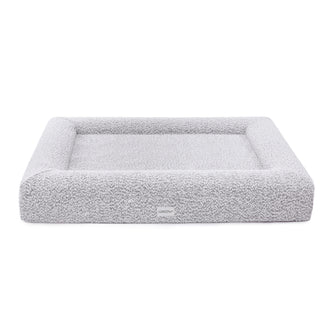Tyro Luxe Large Orthopedic Pet Bed – Black & White, showcasing its plush, textured boucle fabric and supportive memory foam base. Ideal for large dogs, featuring a durable, stylish design with non-slip bottom.