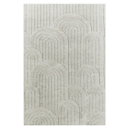 Close-up of the Aetherine Soft Contemporary Rug 200x300cm, showcasing its intricate pattern and 12mm plush pile, designed for comfort and style, suitable for various room settings with anti-slip backing.