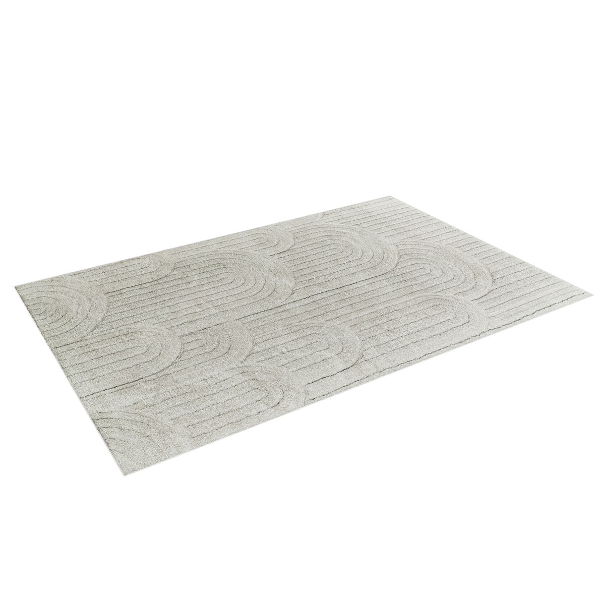 Aetherine Soft Contemporary Rug 200x300cm features a detailed close-up of its textured, soft 12mm pile, showcasing the modern printed design that adds warmth and style to any room, enhancing comfort.