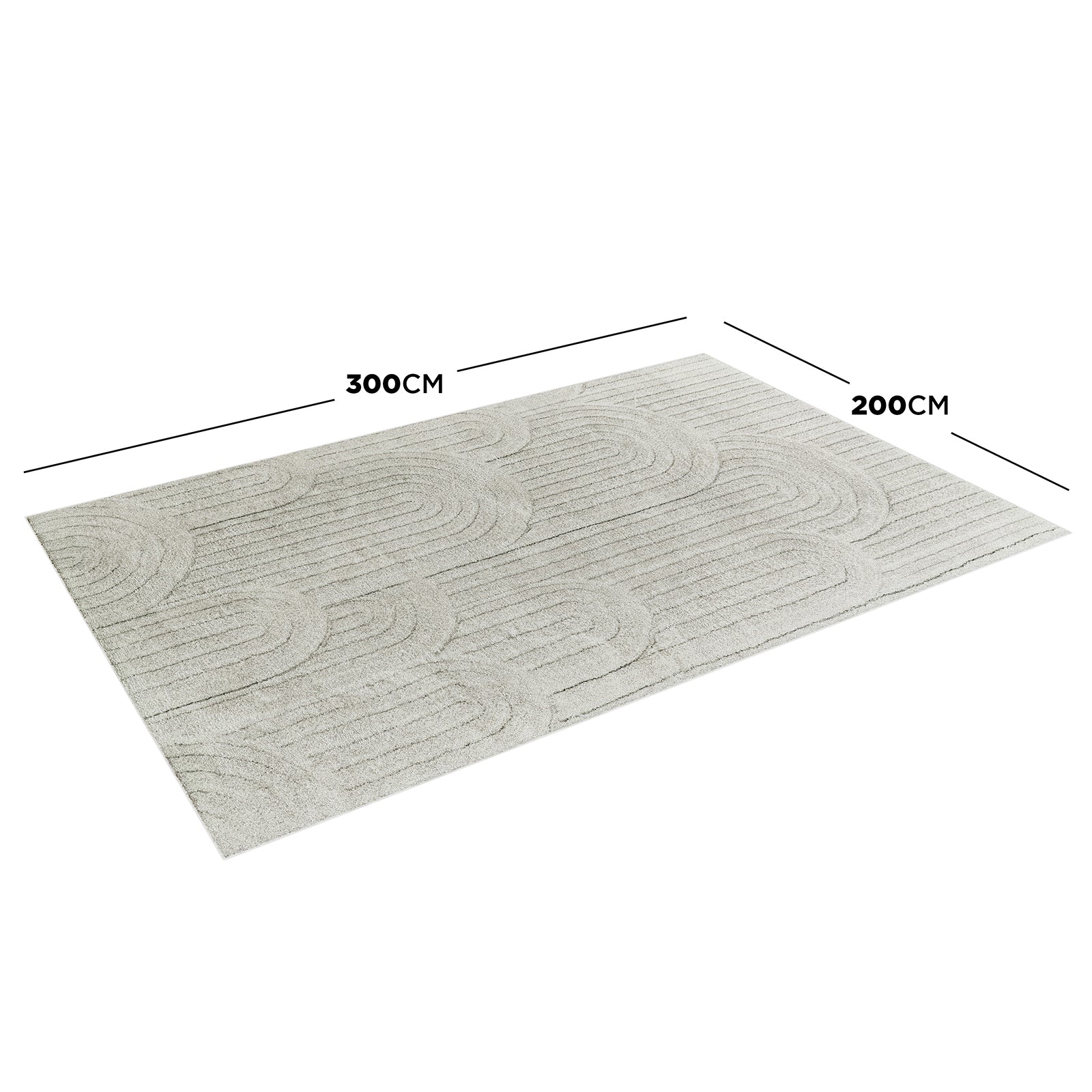 Aetherine Soft Contemporary Rug 200x300cm close-up showing its plush 12mm pile and intricate modern print, highlighting its soft texture and durable polyester material with cotton-blend anti-slip backing.