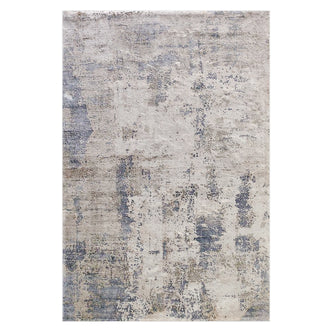 Ari Abstract Tufted Polyester Rug 200x300cm features a distressed, contemporary design with soft beige, grayish-blue, and taupe abstract patterns, offering a modern, plush addition to any room.