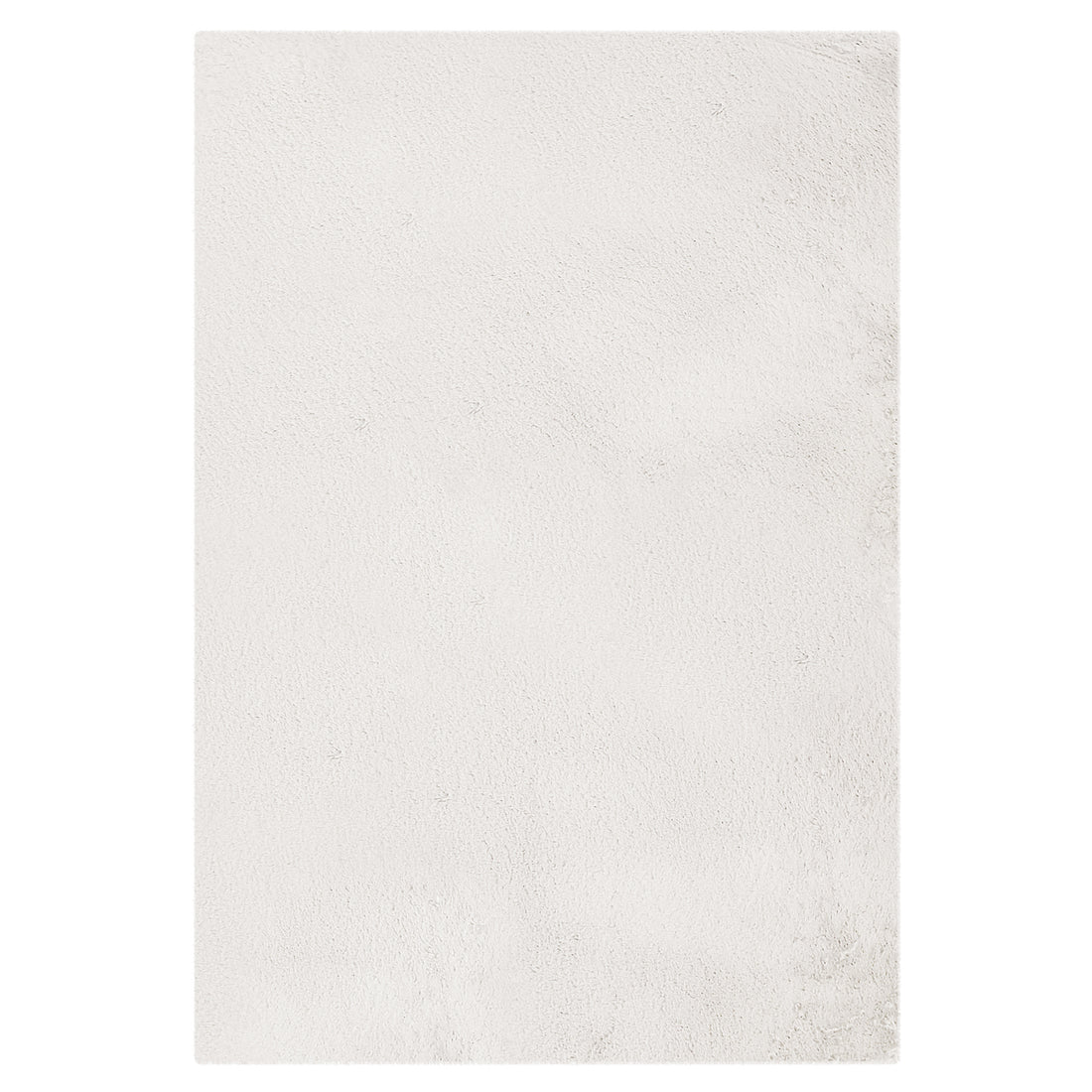 Azaliya 160x230cm Faux Rabbit Fur Floor Rug in Cream White, showcasing a uniform, off-white, textured surface resembling a plush, slightly fuzzy rug, ideal for minimalist and modern interiors.