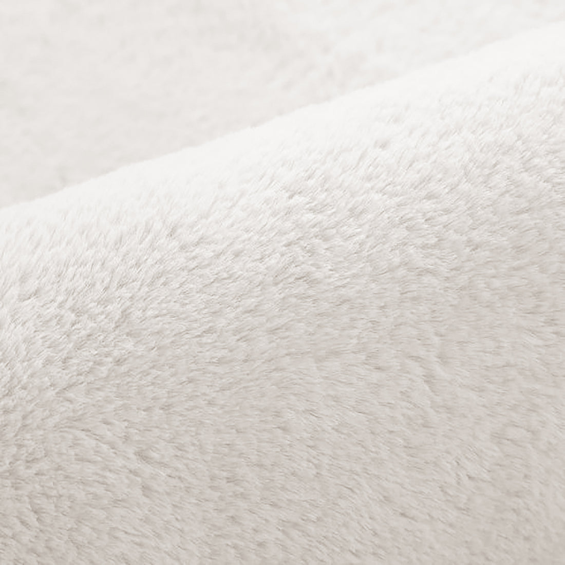 Close-up of Azaliya 160x230cm Faux Rabbit Fur Floor Rug in Cream White, showcasing its soft, plush, fuzzy texture reminiscent of sherpa or plush fleece, ideal for adding cozy style.
