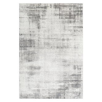 Franco 120x180cm Small Tufted Contemporary Indoor Rug features a low-pile, off-white base with a modern abstract gray brush-stroke grid, ideal for minimalist spaces.