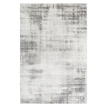Franco 120x180cm Small Tufted Contemporary Indoor Rug features a low-pile, off-white base with a modern abstract gray brush-stroke grid, ideal for minimalist spaces.