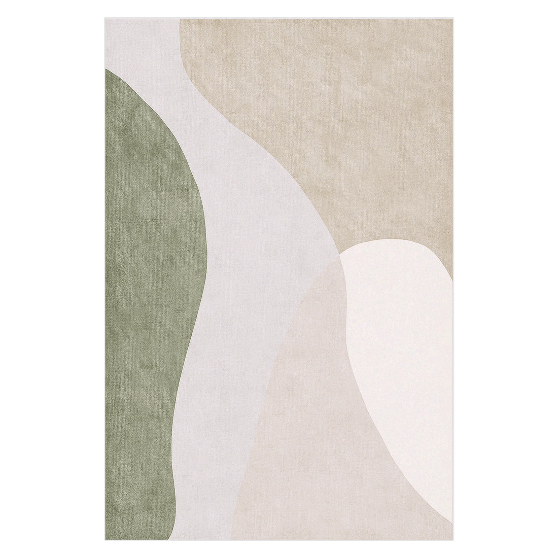 Gonas 160x230cm Medium Abstract Indoor Floor Rug features overlapping, curving color‐blocks in minimalist earth tones, resembling a modern art print with organic shapes, enhancing any contemporary interior.