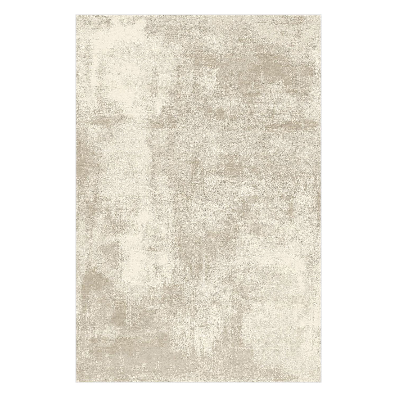 Huken 200x300cm Large Modern Indoor Floor Rug features a low-pile, abstract distressed pattern in neutral tones, offering a contemporary look perfect for modern or minimalist home décor.