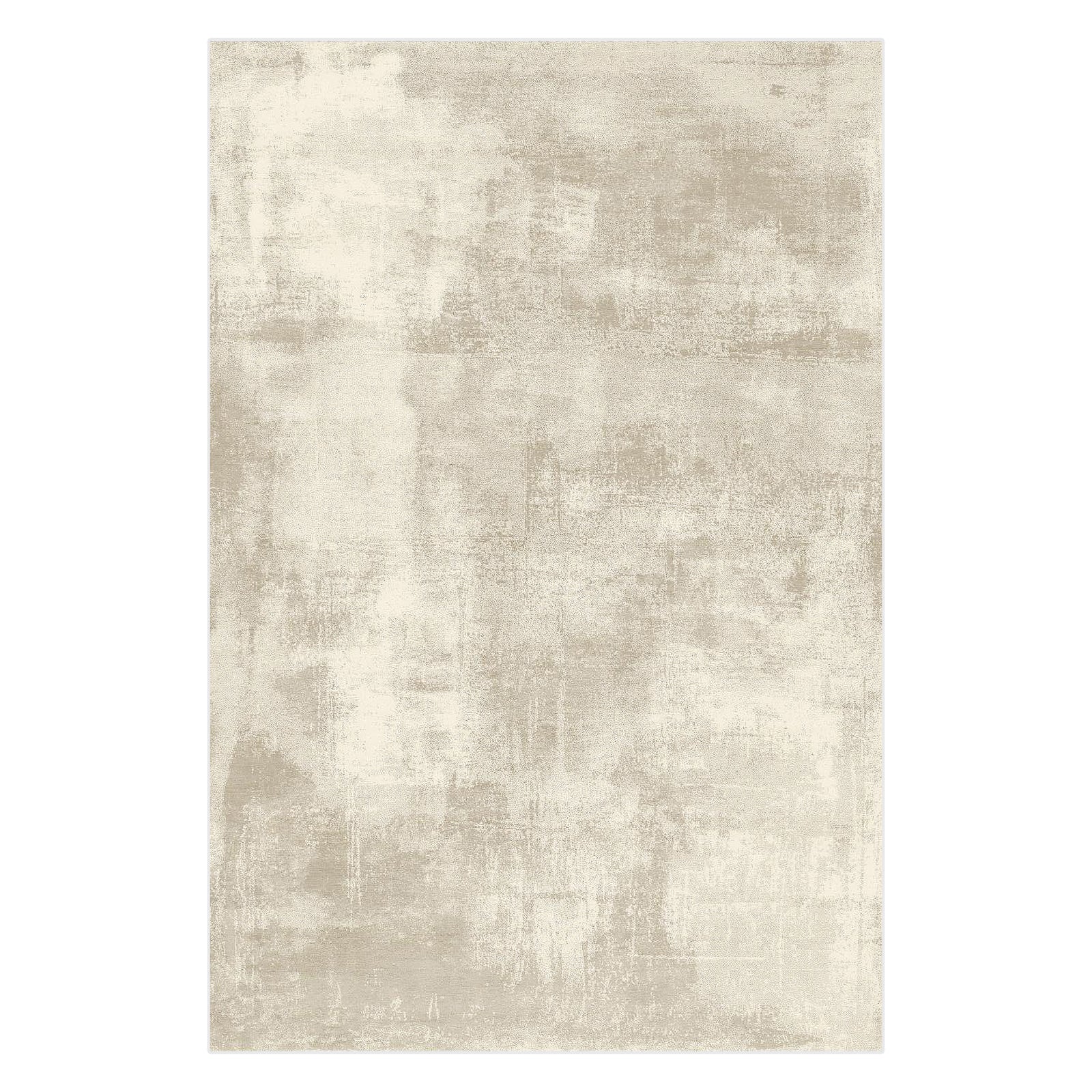 Huken 200x300cm Large Modern Indoor Floor Rug features a low-pile, abstract distressed pattern in neutral tones, offering a contemporary look perfect for modern or minimalist home décor.