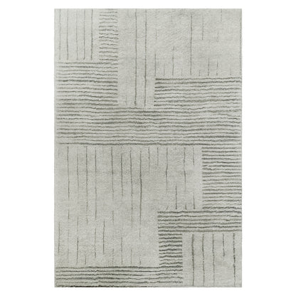 Close-up of the Jabeza Soft Contemporary Printed Rug 200x300cm, highlighting its 12mm pile and modern design, showcasing the intricate printed pattern and durable anti-slip cotton-blend backing.