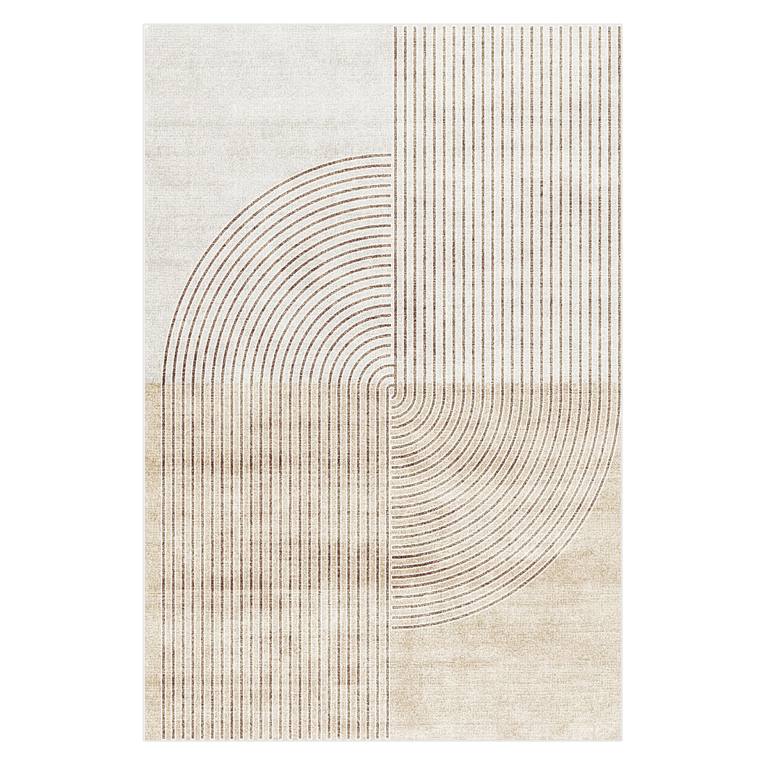 Lunder Modern Abstract Floor Rug 120 x 180cm with curved line pattern in neutral tones