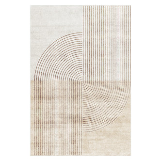 Lunder Modern Abstract Floor Rug 120 x 180cm with curved line pattern in neutral tones