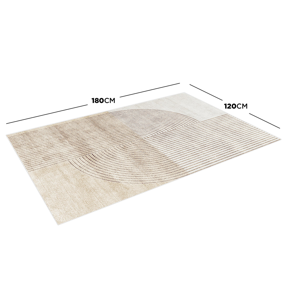 Lunder Modern Abstract Floor Rug 120 x 180cm with geometric line pattern in neutral tones