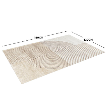 Lunder Modern Abstract Floor Rug 120 x 180cm with geometric line pattern in neutral tones