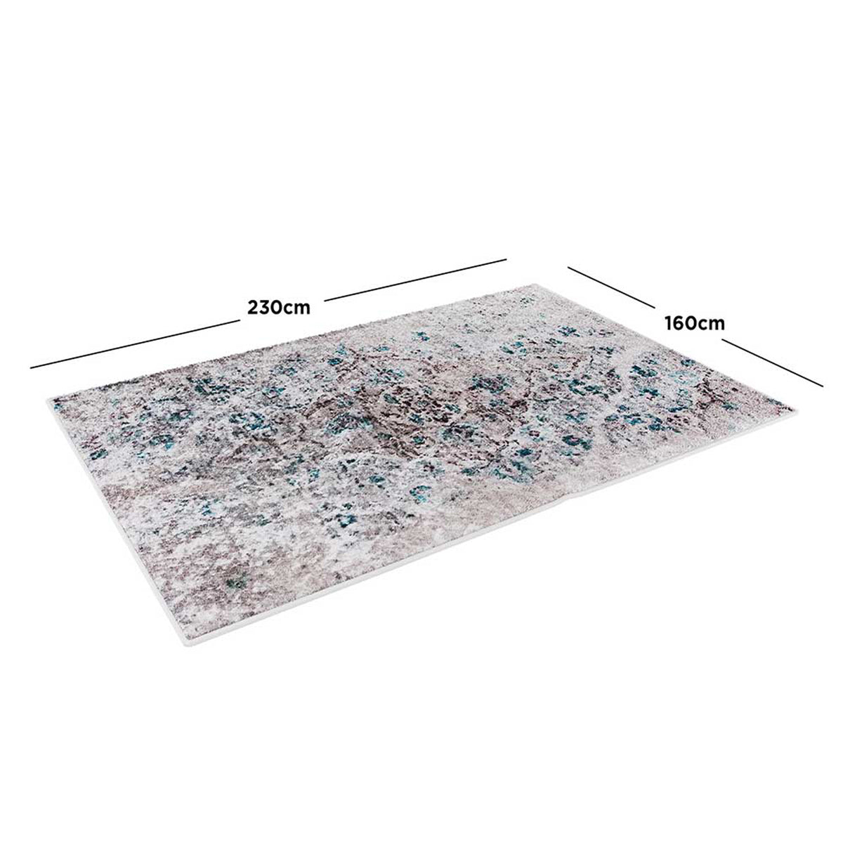 Riana Distressed Faded Design Rug 160x230cm, showcasing a Persian-inspired medallion pattern with a vintage, distressed look, ideal for high-traffic areas, enhancing comfort and style in your home.