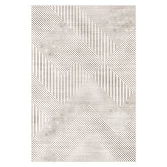 Rosson Modern Abstract Floor Rug 120 x 180cm in grey and white geometric stripe pattern